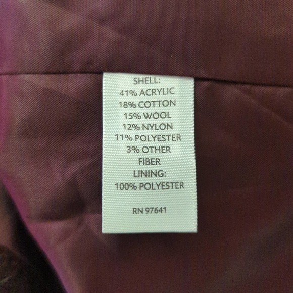 J. Jill Wool Blend Purple Blazer Woman's Size 14 Lined 3 Button Career Wear - Picture 9 of 12